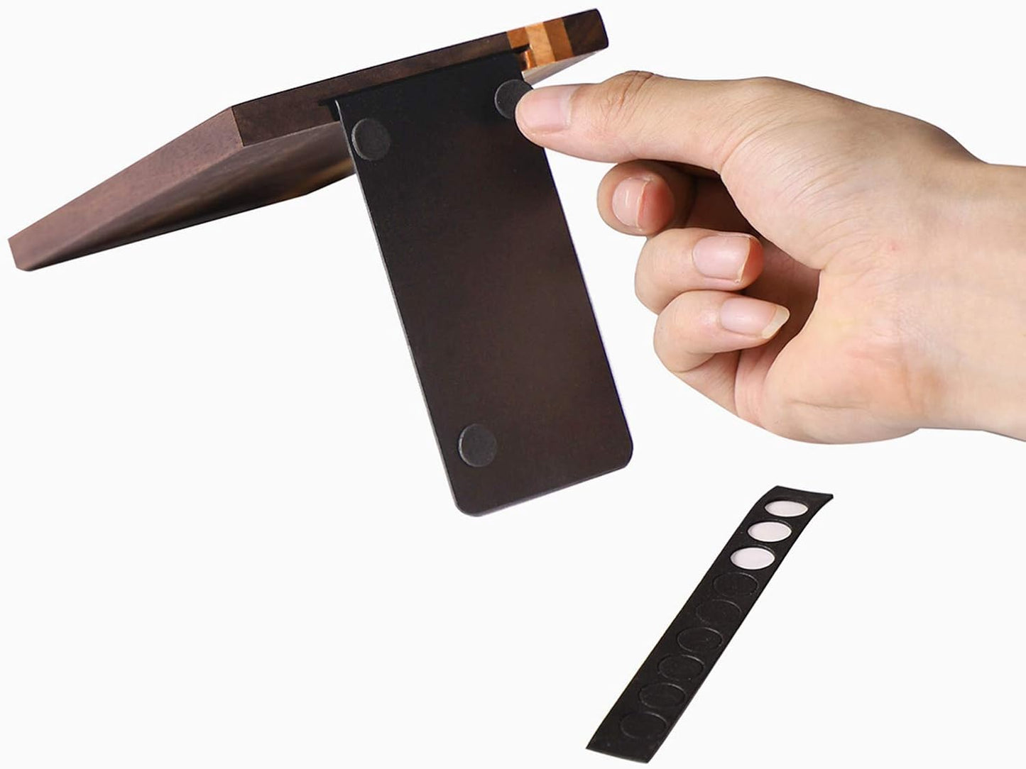 Muso Wood Artist Bookends, Decorative Bookshelf Book Ends Heavy Duty Bookends Desktop Organize Books Wooden Book Ends for Home Office Kitchen 6"x4" (Walnut)