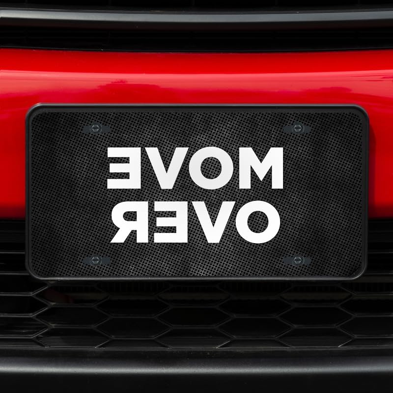 Unique Vanity License Plates | 16 Individual Designs | 3 Sizes (Automobile, Golf Cart, Motorcycle/Bike) | Made in U.S.A. | Custom Car Tags (Move Over, Standard (12" x 6"))
