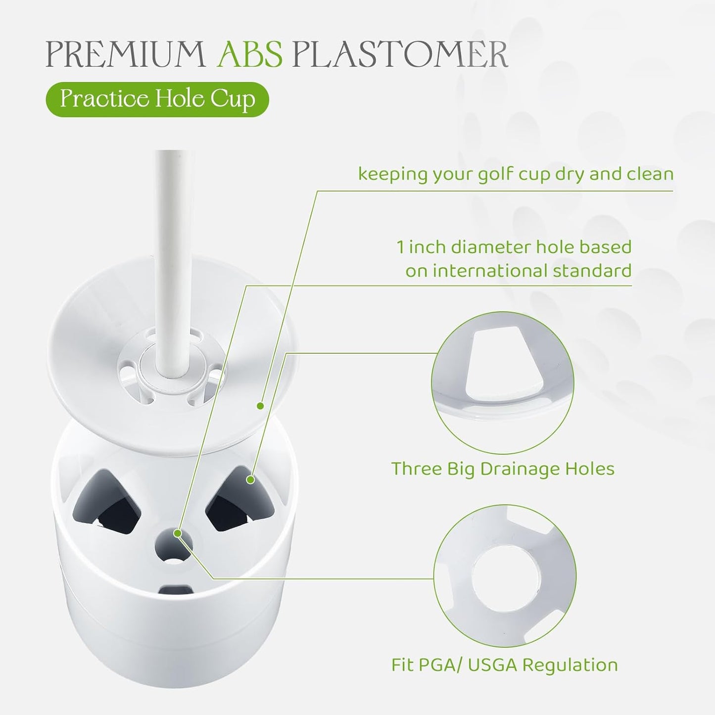 Leitee Golf Hole Cup Practice Putting Green Hole ABS Plastic Golf Putting Cup for Outdoor Backyard