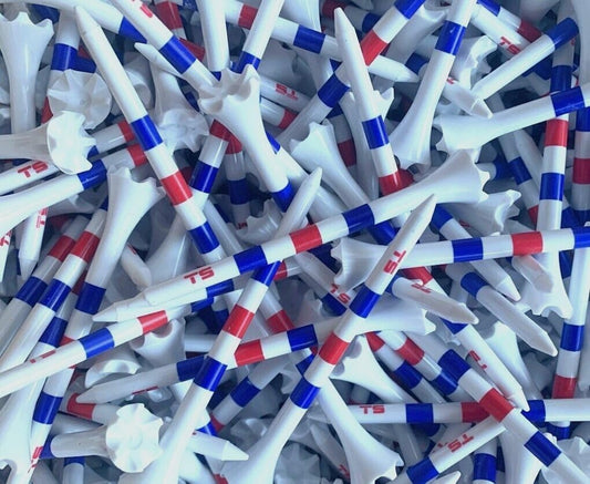 TRUESTRIKE Premium USA Golf Tees – 3¼" or 2¾" Durable Plastic Performance Tees (100 Pack) – Made in USA – Bulk Value Pack