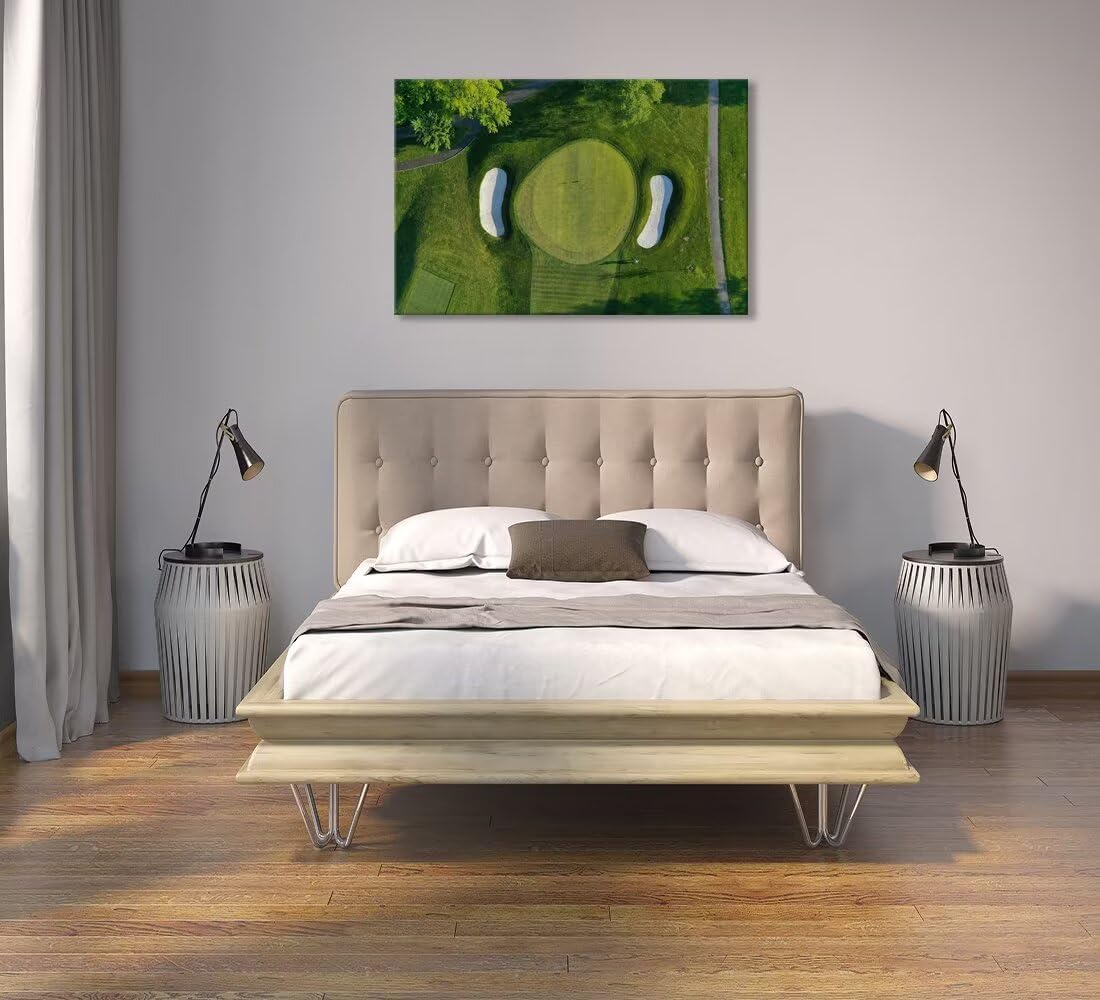 chenchenArt Westchester New York Golf Course Wall Art for Living Room Bedroom Bathroom Home Decorations USA Golf Course Picture Poster Canvas Prints Modern Artwork Framed Ready to Hang(12''H x 16''W)