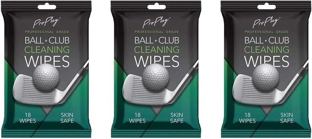 ProPlay Ball & Club Cleaning Wipes | Powerful Cleaner Removes Dirt, Grass, and Sand | Convenient, Resealable Pack - Unscented 3 Pack