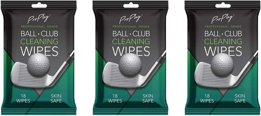 ProPlay Ball & Club Cleaning Wipes | Powerful Cleaner Removes Dirt, Grass, and Sand | Convenient, Resealable Pack - Unscented 3 Pack