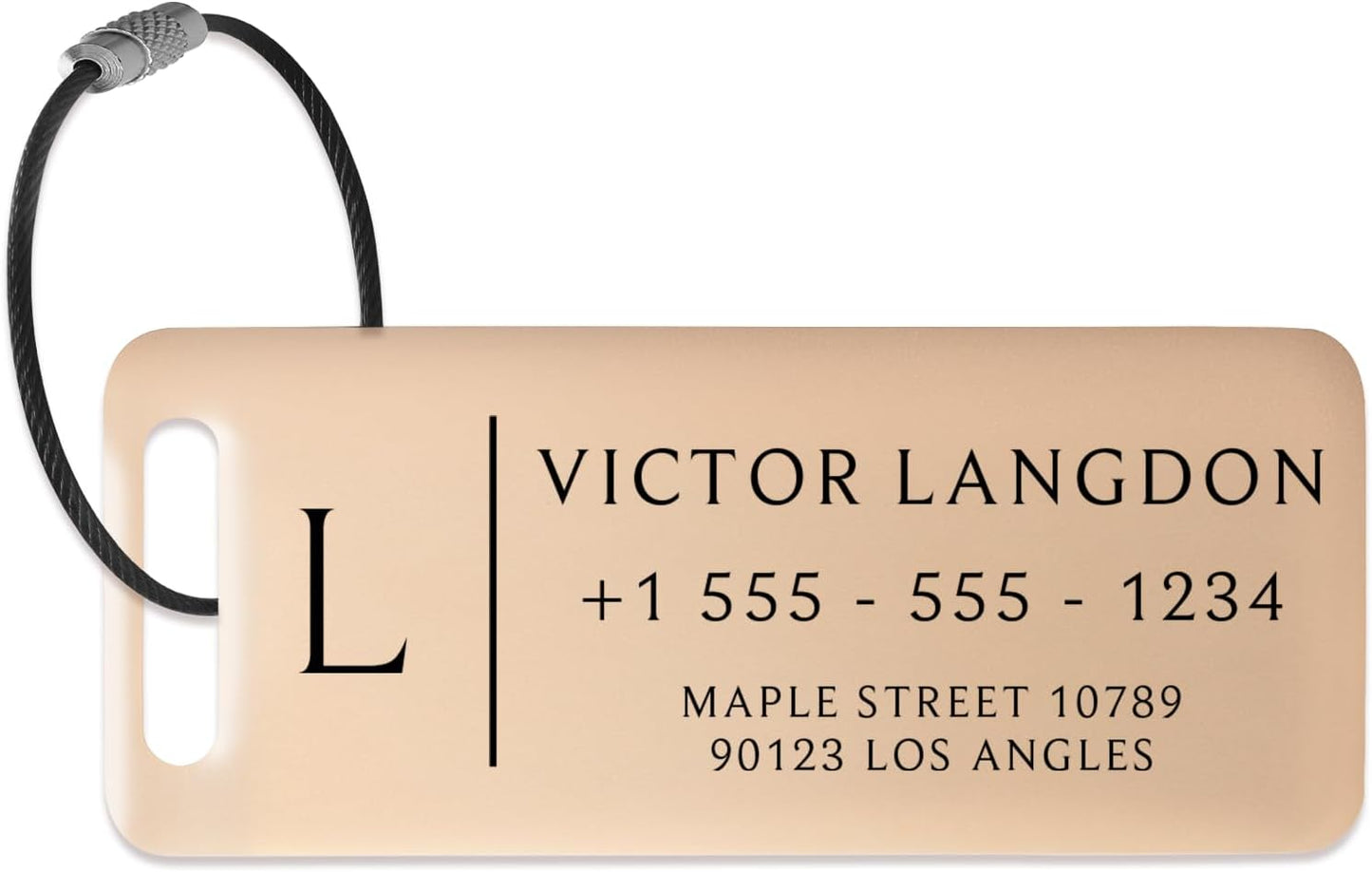 Personalized Luggage Tags for Suitcases - Stainless Steel Custom Luggage Tags for Backpacks & Bags, Sturdy, Waterproof & Heavy Duty (Rose Gold / 3" x 1.25")