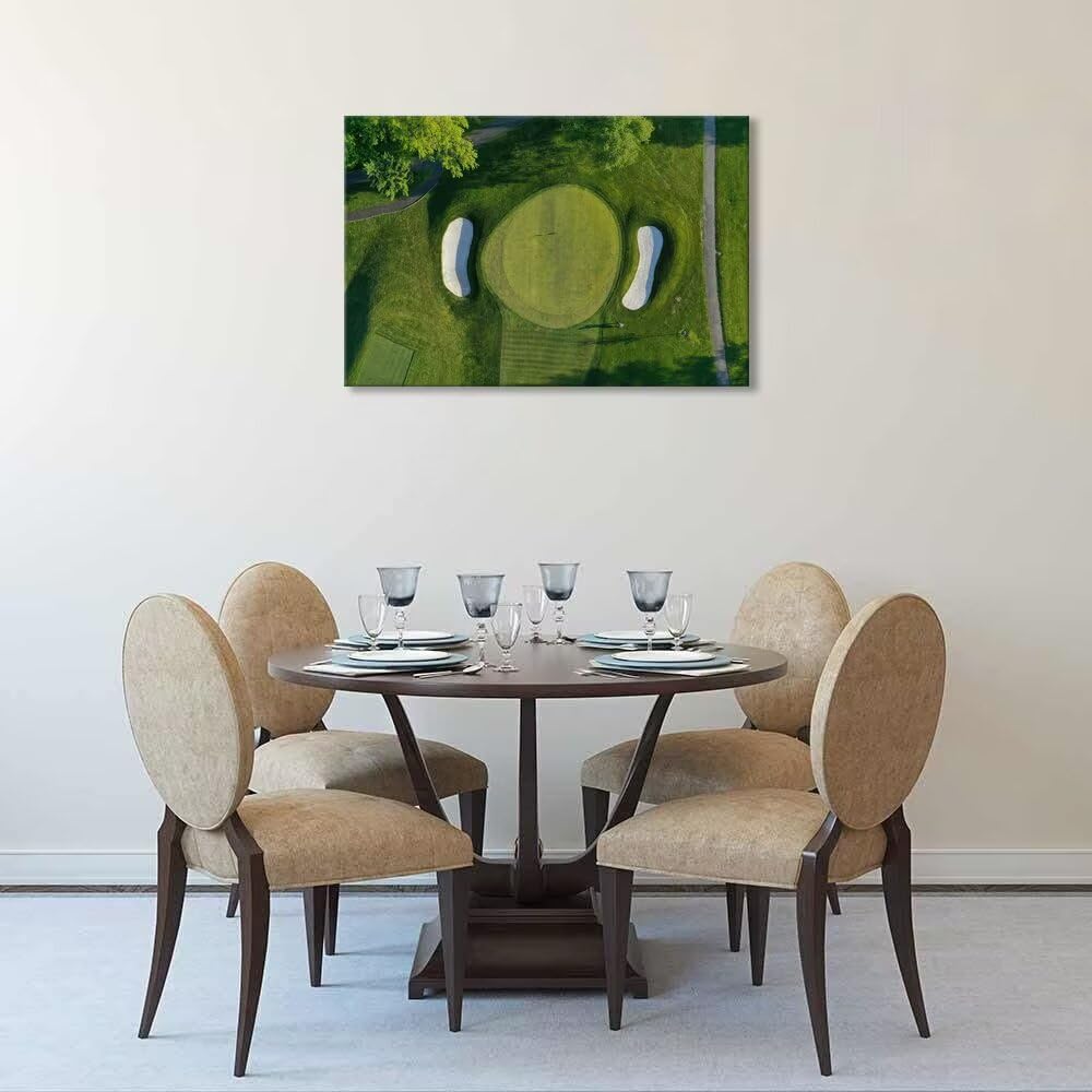 chenchenArt Westchester New York Golf Course Wall Art for Living Room Bedroom Bathroom Home Decorations USA Golf Course Picture Poster Canvas Prints Modern Artwork Framed Ready to Hang(12''H x 16''W)