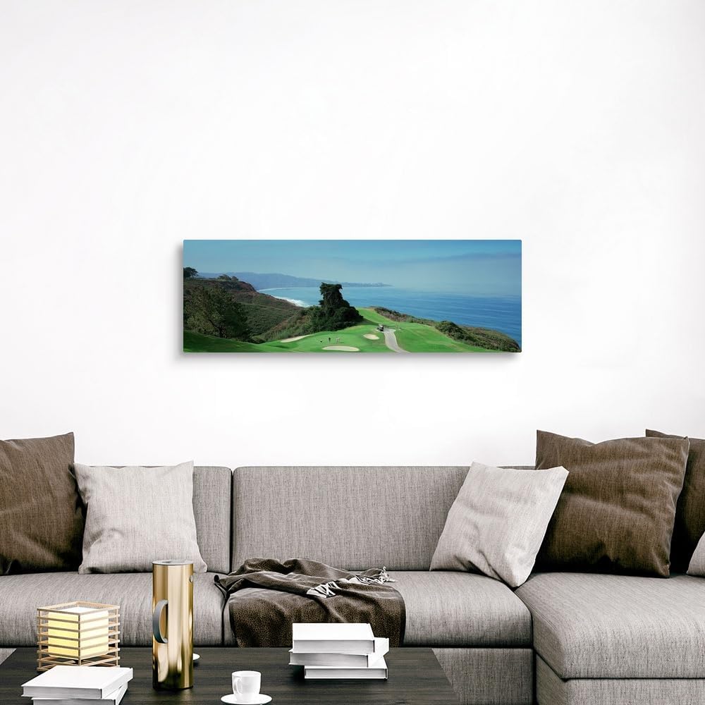 CANVAS ON DEMAND Golf Course At the Coast Torrey Pines Golf Course San Diego California Canvas Wall Art Print, Home Decor, Sports, United States Artwork, 48" x16in