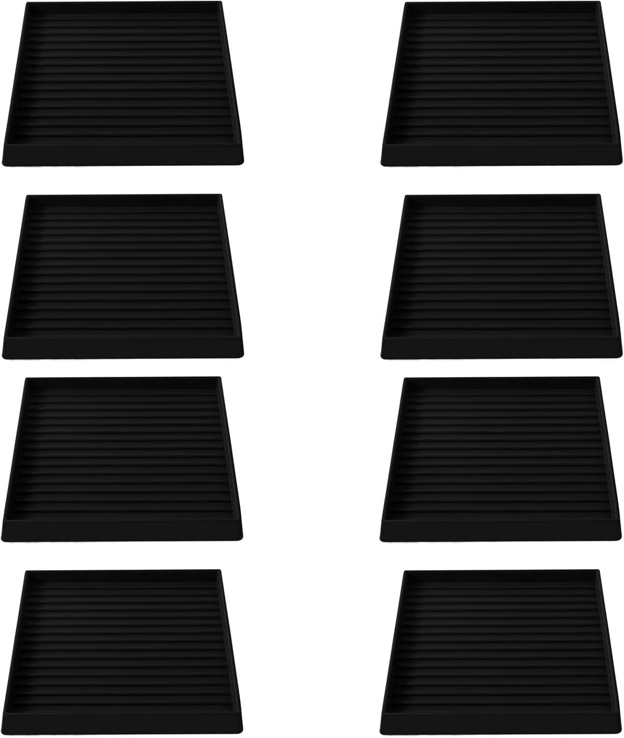 5x5 Square Rubber Furniture Caster Cups, Anti-Sliding Furniture Pads Bed Stopper Floor Protectors with Grip - Protect Any Flooring