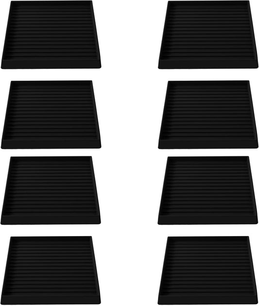 5x5 Square Rubber Furniture Caster Cups, Anti-Sliding Furniture Pads Bed Stopper Floor Protectors with Grip - Protect Any Flooring