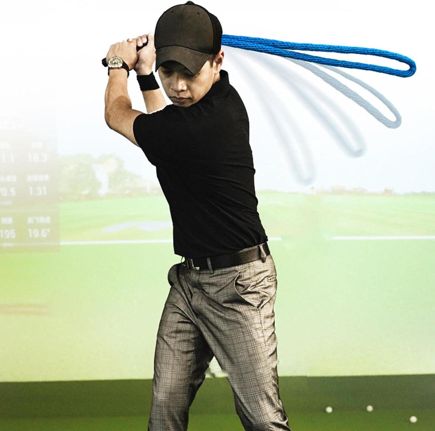 Golfs Swing Practice Rope Trainer Adjustable Assistance Exercises Ropes Elastic Golfs Postural Correction Golf Swing Rhythm Trainer