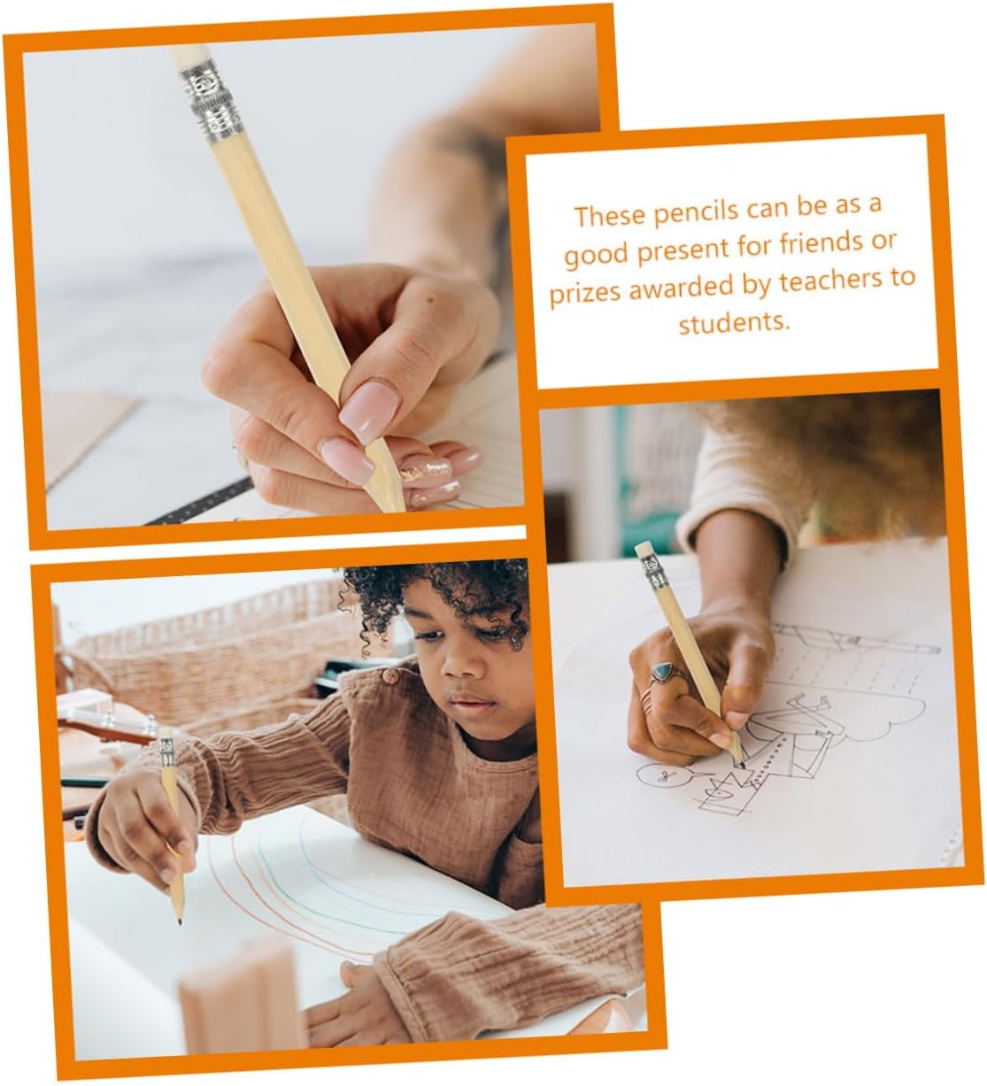 VILLCASE 100pcs Half Pencils Eraser Short Writing Pencils Mini Golf Bulk for Artists