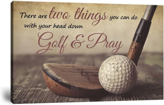Golf Wall Art Golf Pictures Wall Decor Motivational Quotes Canvas Print Golf Sports Painting Artwork for Living Room Office Club Home Decorations Framed Ready to Hang (24 x 36 inch)