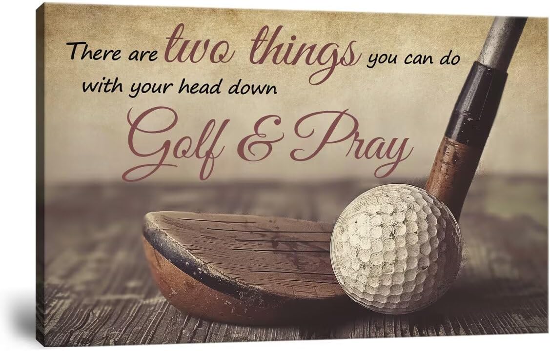 Golf Wall Art Golf Pictures Wall Decor Motivational Quotes Canvas Print Golf Sports Painting Artwork for Living Room Office Club Home Decorations Framed Ready to Hang (18 x 24 inch)