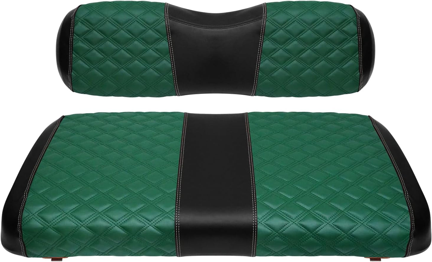 Golf Cart Seat Covers for EZGO TXT 1994-2013 Front OEM Universal Seat Cushion, Marine Grade Vinyl Leather EZGO TXT Seat Covers/Easy to Install-Green (2PCS)