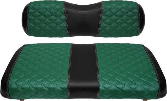 Golf Cart Seat Covers for EZGO TXT 1994-2013 Front OEM Universal Seat Cushion, Marine Grade Vinyl Leather EZGO TXT Seat Covers/Easy to Install-Green (2PCS)