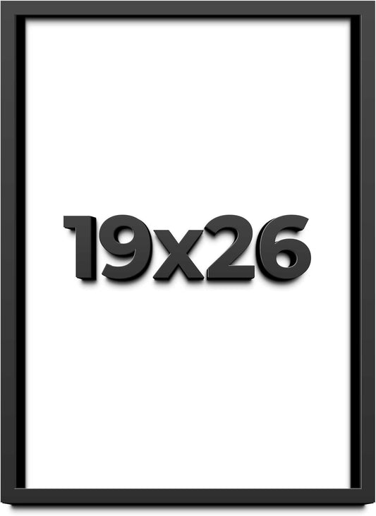 19x26 Shadow Box Black Solid Wood Display Frame with White Acid-Free Backing UV Acrylic & Hanging Hardware - with 3/4" Usable Depth