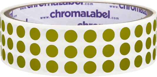 ChromaLabel 1/4 Inch Round Permanent Color-Code Dot Stickers, 1000 per Roll, Olive