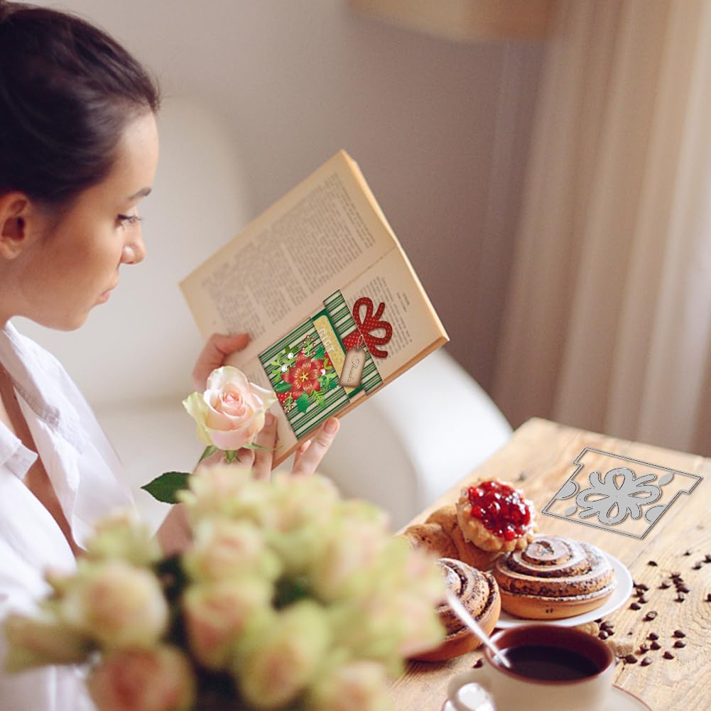 GLOBLELAND Gift Box Gift Card Holder Cutting Dies for Card Making Bow Gift Box Cut Die for DIY Scrapbooking Journal Embossing Paper Craft Decor