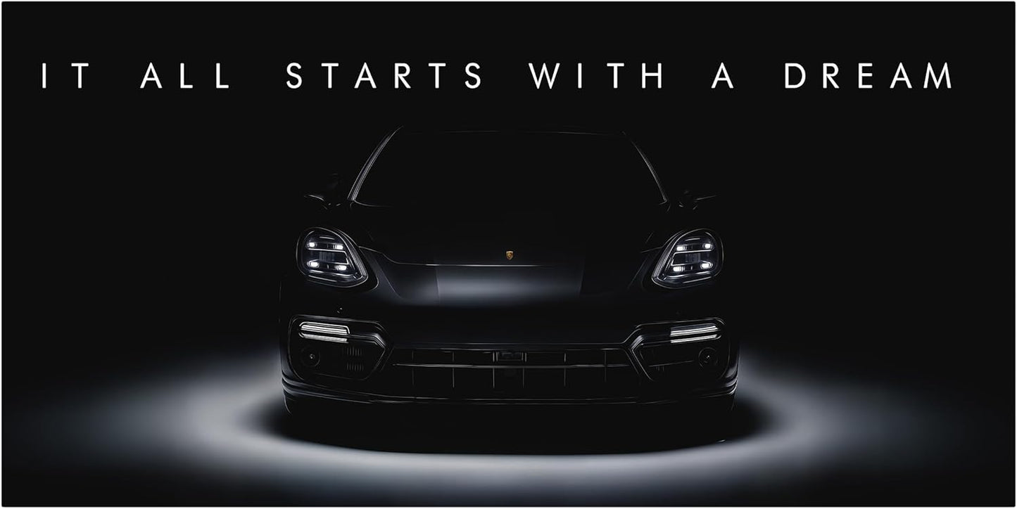 Motivational Wall Art for Office, Super Car Art Canvas, Inspirational Automotive Decor for Panamera Turbo S E-Hybrid Sportscar Lovers, Motivational Wall Decor for Home, Car Poster (60L" x 30W")