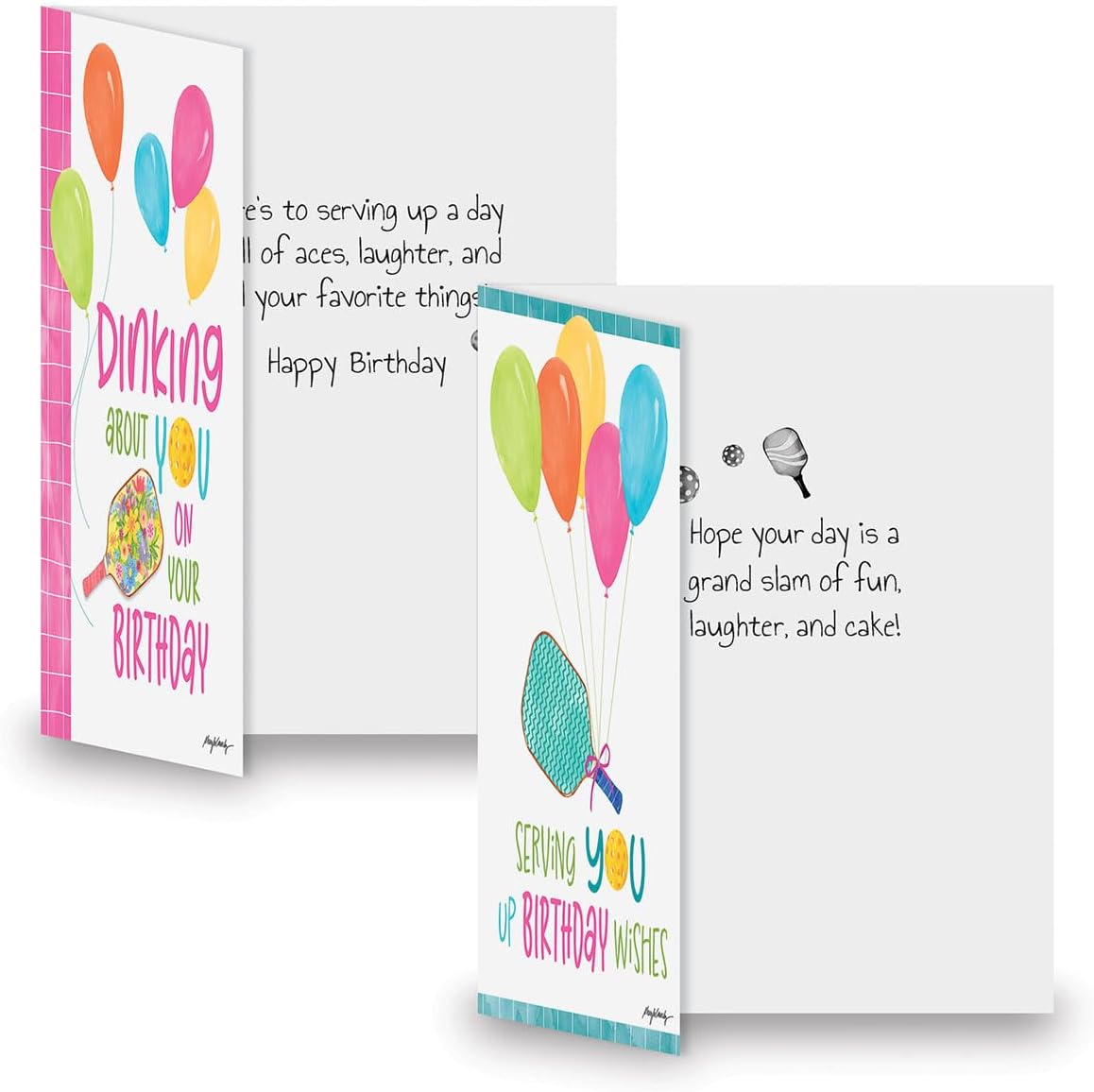 Current Pickleball Wishes Birthday Greeting Cards Value Pack - Set of 8, Single Design, Large 5 x 7 Inch Cards, Sentiments Inside, Envelopes Included