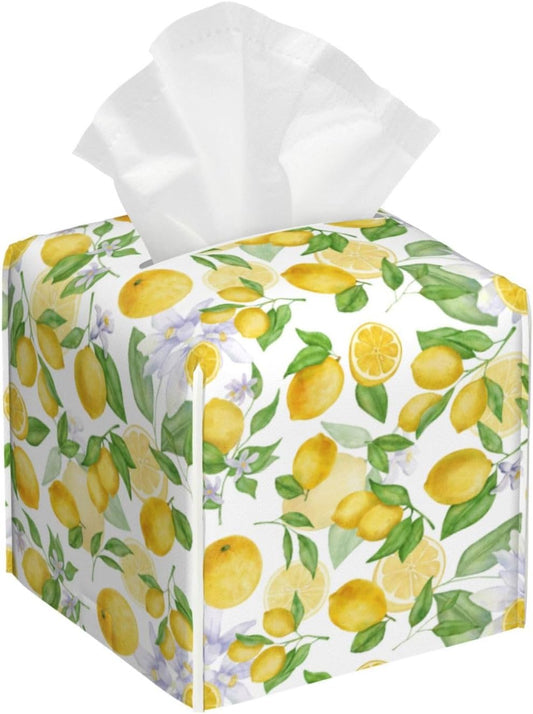 Lemon Tissue Box Cover Tissue Holder, Tissue Case, Kitchen Desktop Home Decorative Tissue Box Home Office Desk Car Decor