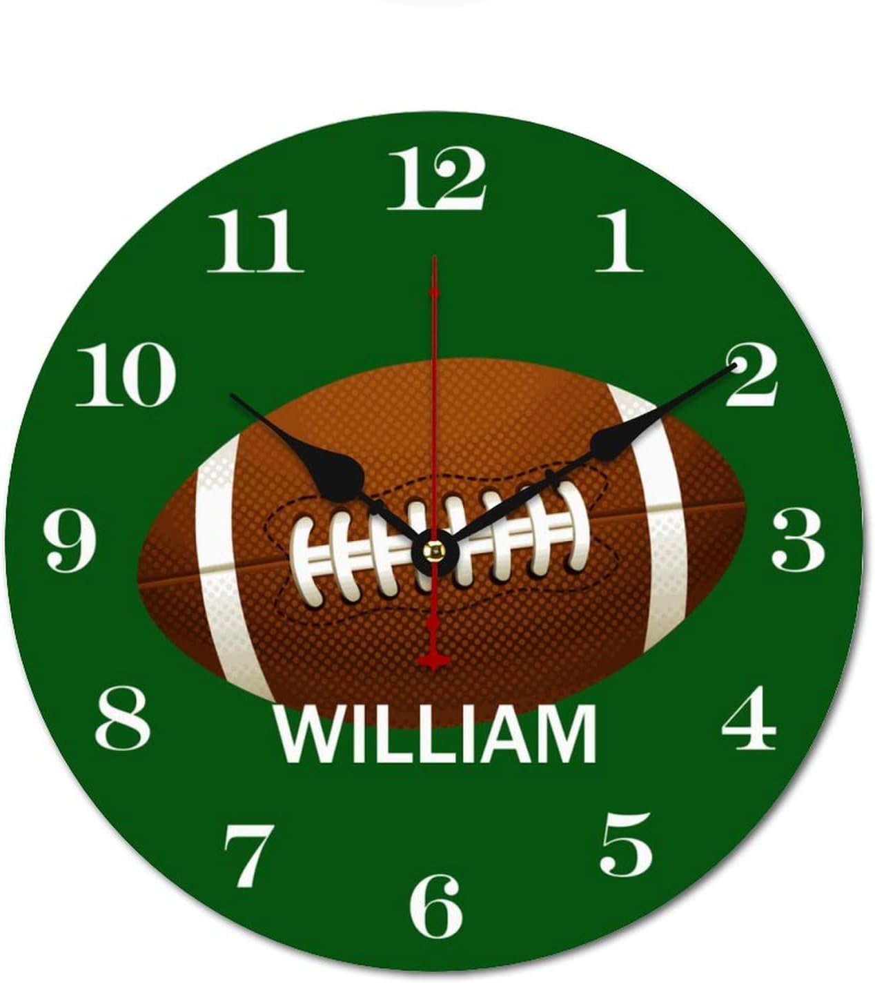 Personalized Name Football Wall Clocks Battery Operated 12 inch Rugby Clocks Decorative Silent Kids Wall Clock with Name Custom Kids Birthday Gifts Children Room Decor, Style-5, 280ol7mcge2u