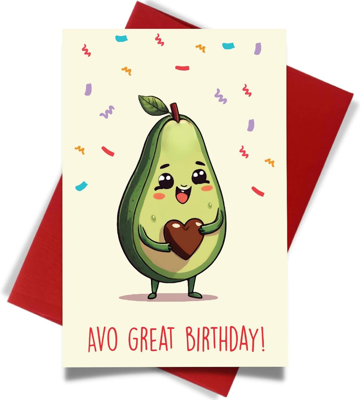 Cheerin Happy Birthday Card for Him or Her - Funny Avocado Birthday Card - Hilarious Gag Gift for Men Women Girlfriend Boyfriend Husband Wife