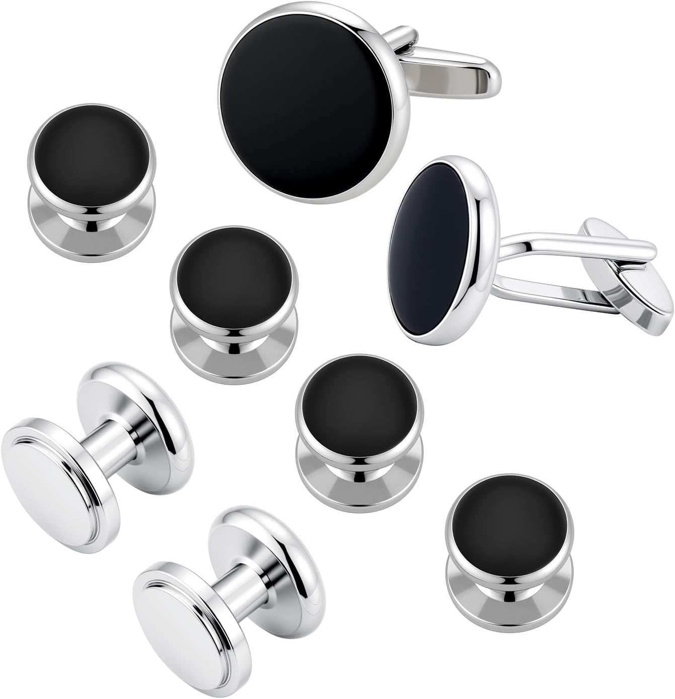 Cufflinks for Men and Tuxedo Shirt Studs Set with Gift Box Stainless Steel Cuff links