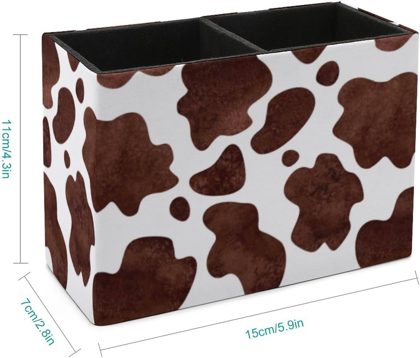 Pen Holder, Pencil Holder for Desk Organizer, Animal Print Cow Skin PU Leather Pencil Cups Desktop Stationery Storage Makeup Brush Holder Pen Organizer for Office Home