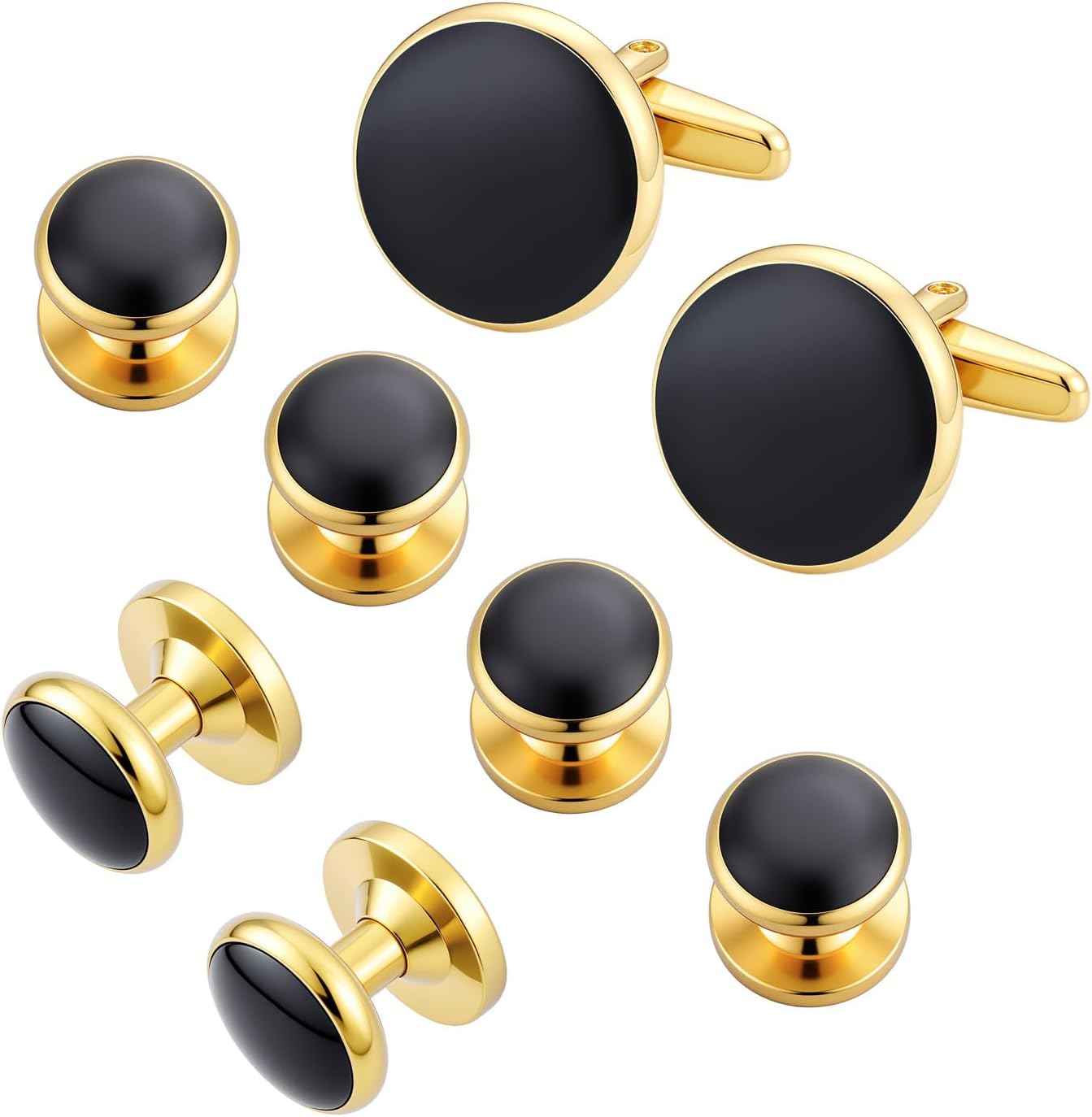 Cufflinks for Men and Tuxedo Shirt Studs Set with Gift Box Stainless Steel Cuff links