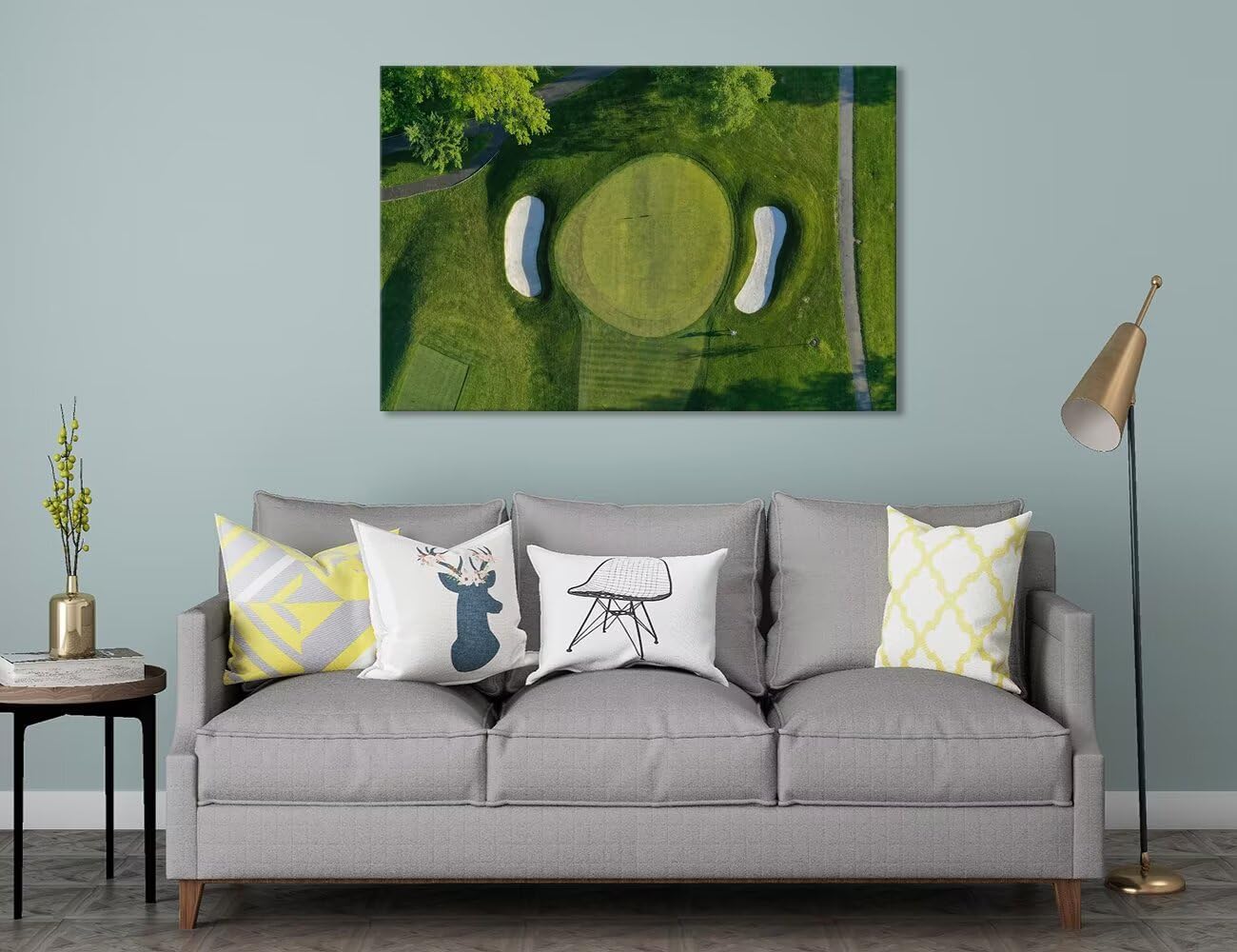 chenchenArt Westchester New York Golf Course Wall Art for Living Room Bedroom Bathroom Home Decorations USA Golf Course Picture Poster Canvas Prints Modern Artwork Framed Ready to Hang(18''H x 24''W)