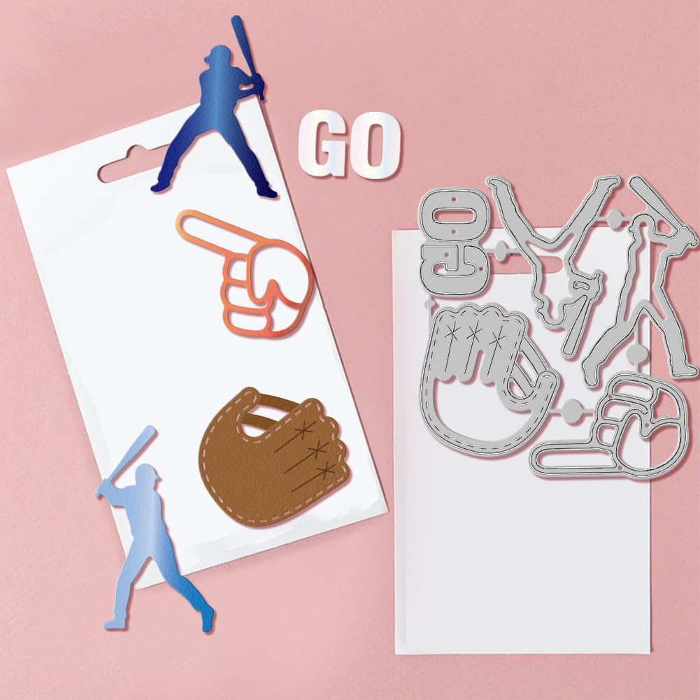 GLOBLELAND Baseball Kit Cutting Dies for Card Making Sports Man Cut Die for DIY Scrapbooking Journal Embossing Paper Craft Decor
