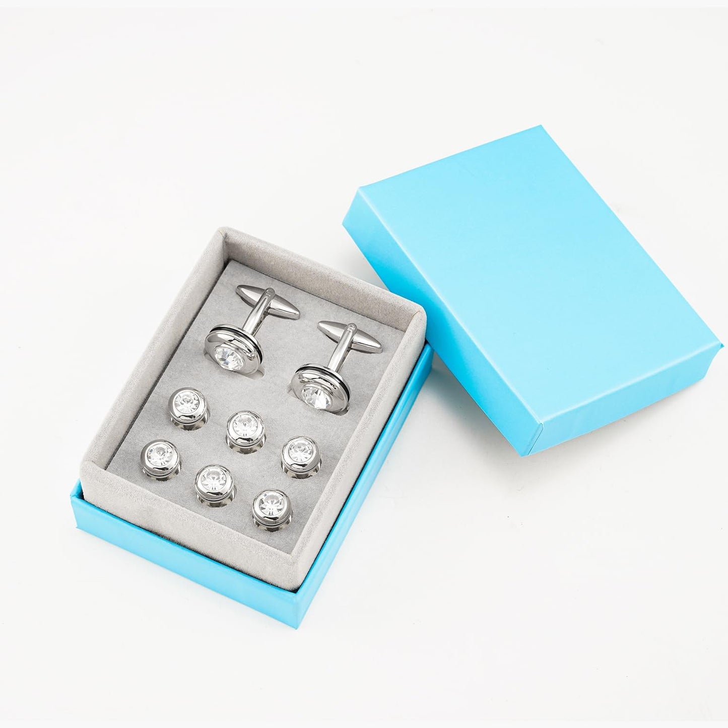 Cufflinks for Men and Tuxedo Shirt Studs Set with Gift Box Stainless Steel Cuff links