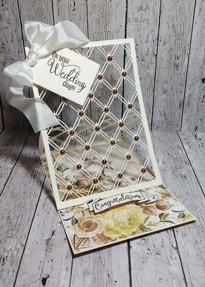 Lapoo 3D Backgrounds Frame Metal Cutting Die for Scrapbooking, New Cutting Dies DIY Album Card Making Decor Paper Craft Metal Die Cuts Party Wedding Decorations (Diamond Box a 5.8 x 4.1 in)