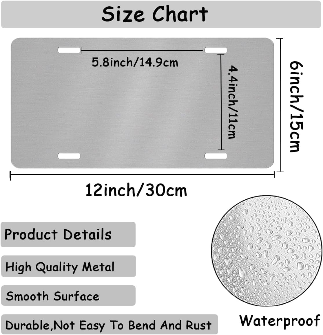 Custom License Plate for Front of Car, Personalized Number Plate Customized Your Text Image Photo Logo, Suitable for Truck Car Door Plate Bar Cafe Auto Accessories (6x12inch style2)