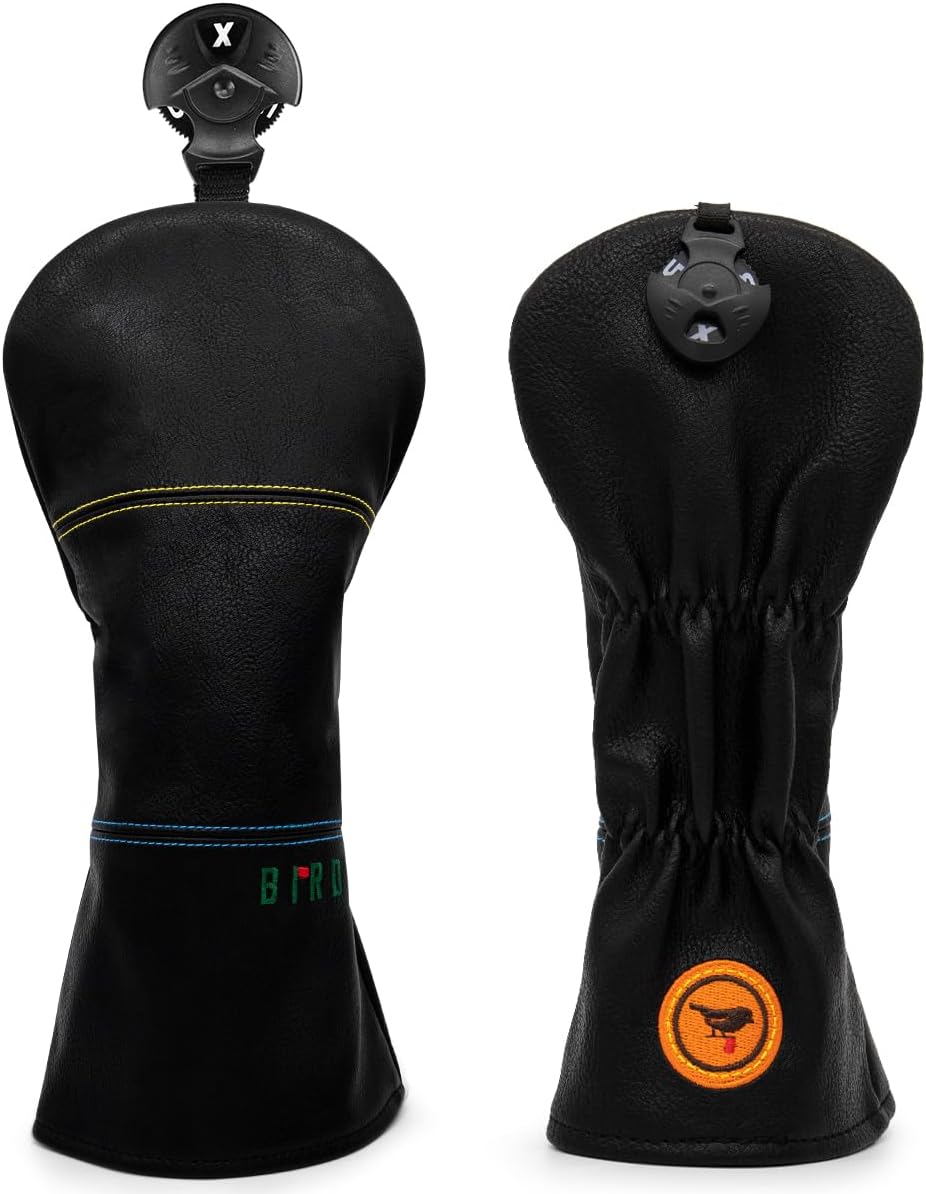 Golf Club Headcover 3 Wood Headcover Birdie Design Magnetic Closure Elegant Embroidery Premium Leather Driver Fairway Wood Hybrid Blade Mallet Putter Cover