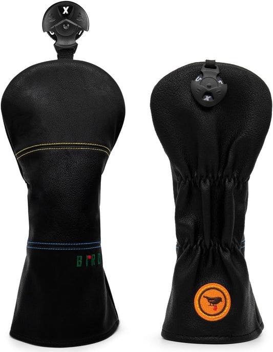 Golf Club Headcover 3 Wood Headcover Birdie Design Magnetic Closure Elegant Embroidery Premium Leather Driver Fairway Wood Hybrid Blade Mallet Putter Cover
