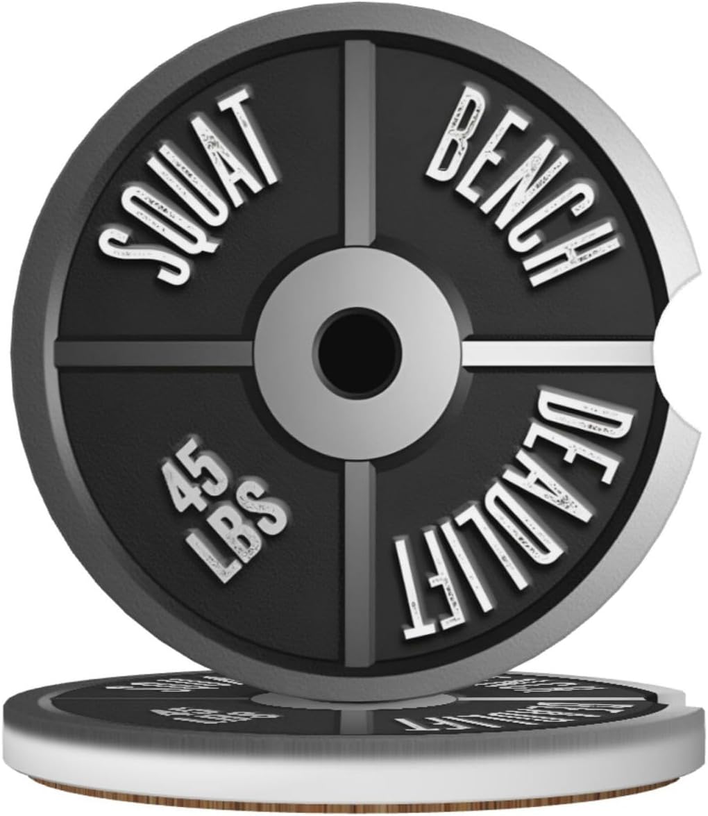 Car Cup Holder Coasters, Barbell Plate Deadlift Weight Lifting Car Coasters for Cup Holder Drinks, 2 Pack Ceramic Cute Auto Interior Accessories for Women Men