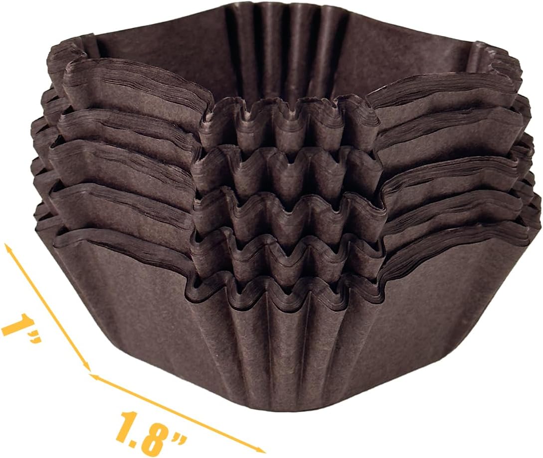 qiqee 500pcs Coffee Square Cupcake Liners Muffin Linner No Smell, Food Grade Baking Cups（Standard Size）