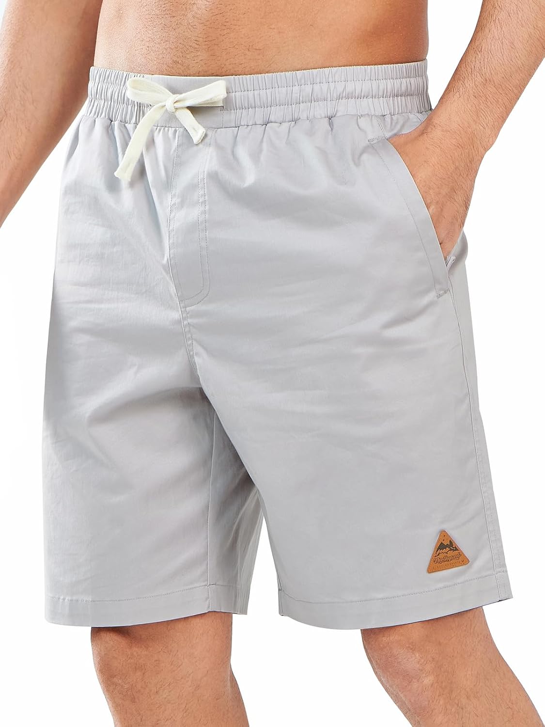 NORTHYARD Mens Casual Shorts-Cotton 9" Golf Hiking Drawstring Elastic Waist Work Shorts with Zipper Pockets