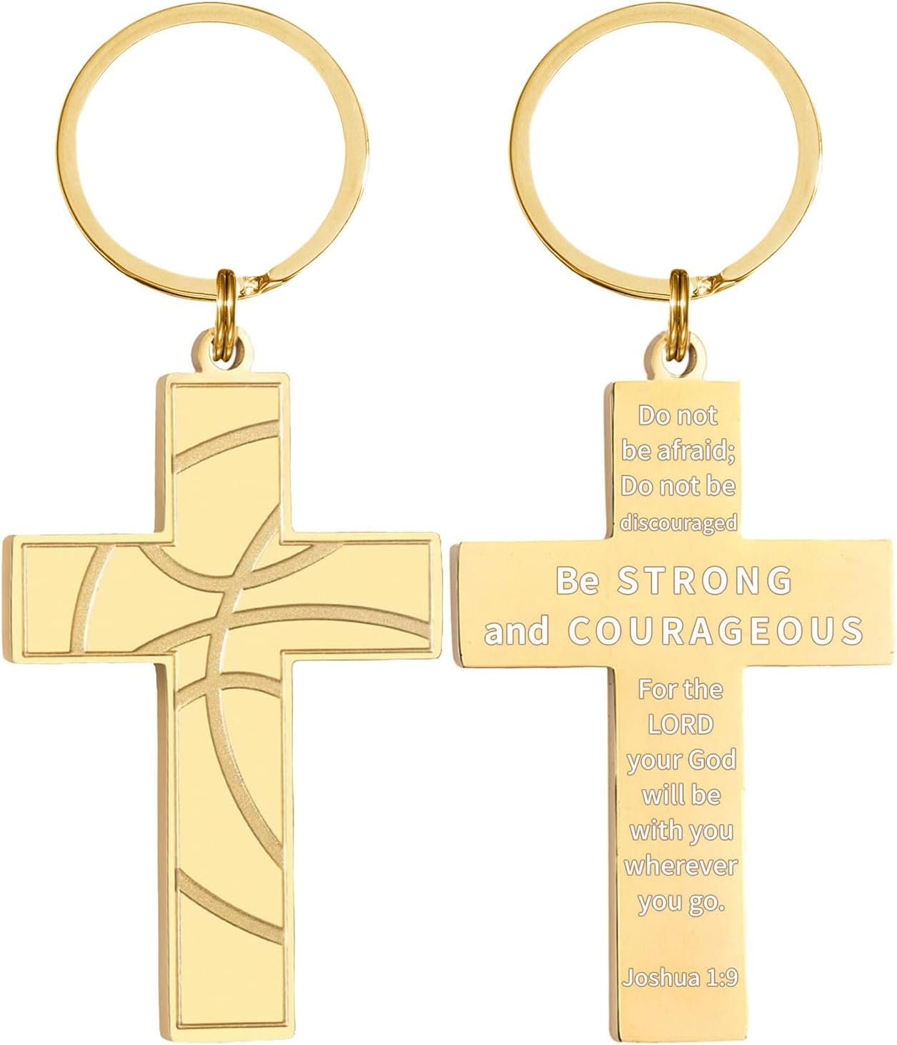 Football/Baseball/Soccer/Basketball Cross Keychains for Men First Communion Baptism Confirmation,Mens Gifts