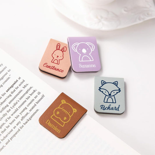CALLIE Personalized Magnetic Bookmark Clip – Custom Name Reading Gifts for Book Lovers, Birthday Teacher's Day Christmas for Bookworm Gifts (Cute Animal)