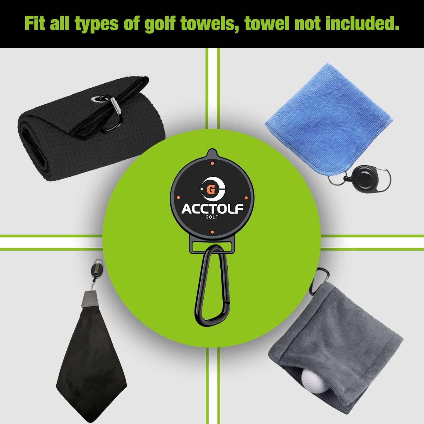 Magnetic Clip for Golf Towel, Magnetic Golf Towel Clip for Golf Cart, Clubs, Golf Hub, Removable Industrial Magnetic Accessories