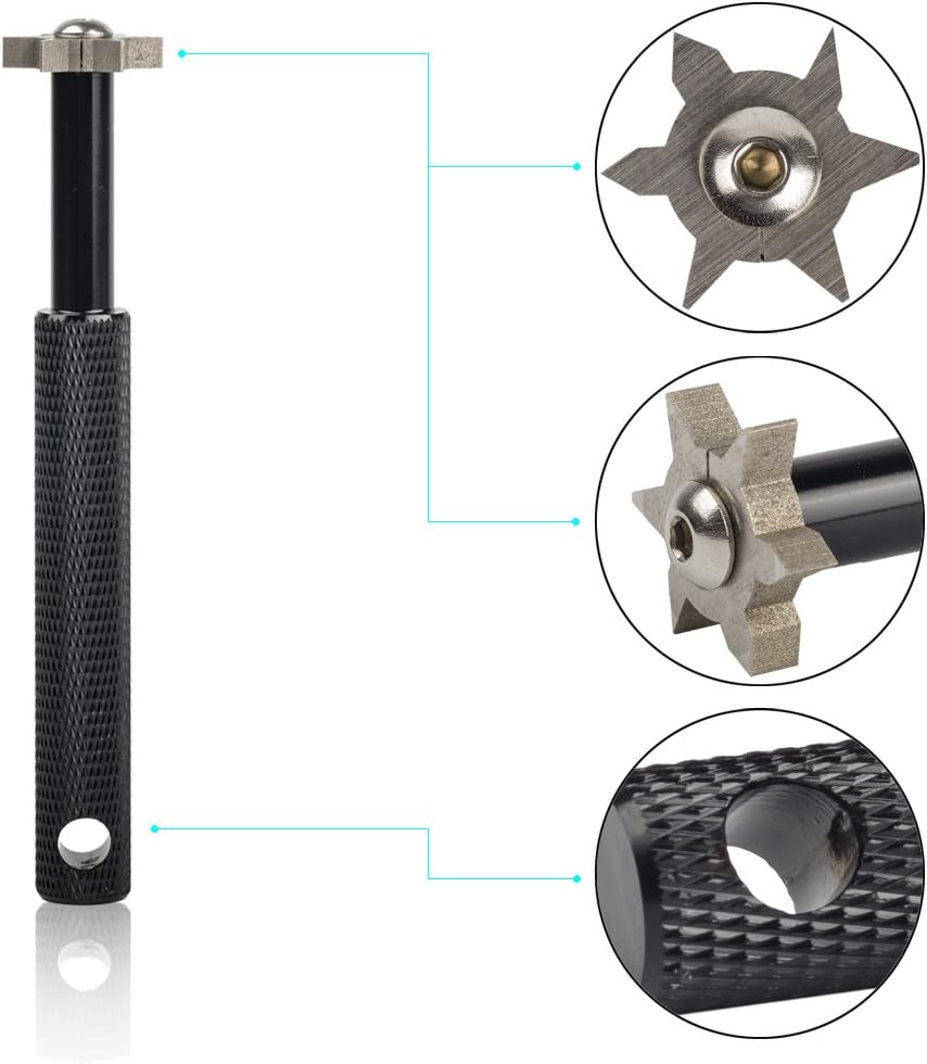 HIFROM Groove Sharpener with 6 Heads - Golf Club Groove Sharpener Re-Grooving Tool and Cleaner for All Irons Pitching Sand Lob Gap and Approach Wedges and Utility Clubs ¡­