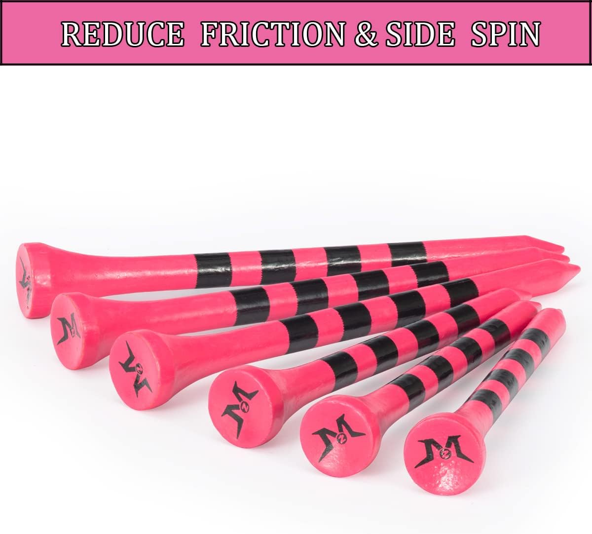 MAZEL Natural Wood/Bamboo Golf Tees 2 3/4 Inch & 3 1/4 Inch,Pack 50 or 120,Reduce Friction & Side Spin,More Stable Golf Tees