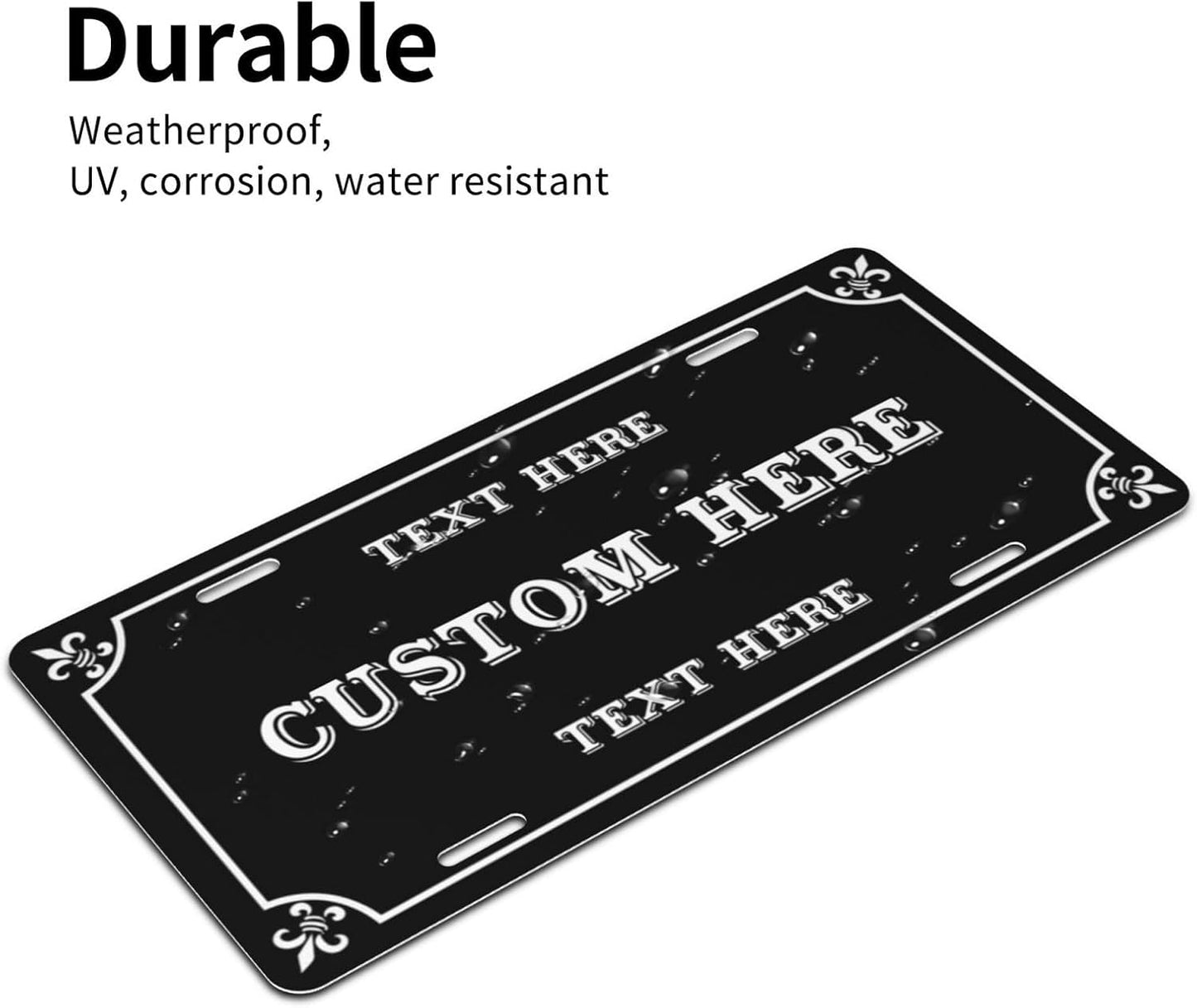 Custom Personalized Text Image Photo Design Customized Tag Aluminum License Plates for Front of Car 6x12 Inch-17