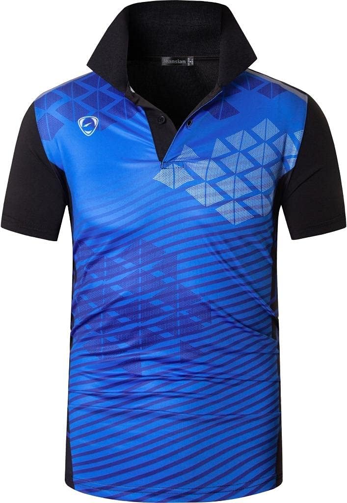 jeansian Men's Sport Outdoor Quick Dry Fit Short Sleeves Polo Tee Shirt Tshirt T-Shirt Tops Golf Tennis Bowling LSL195