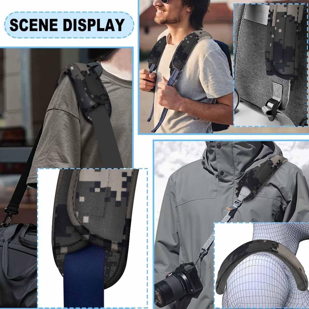 ZINZ 2-Pack Universal Shoulder Pad with Ultra Thick Cushion for Bag Luggage Bag Crossbody, Plus Long & Anti-Slip & Breathable,Camouflage Gray