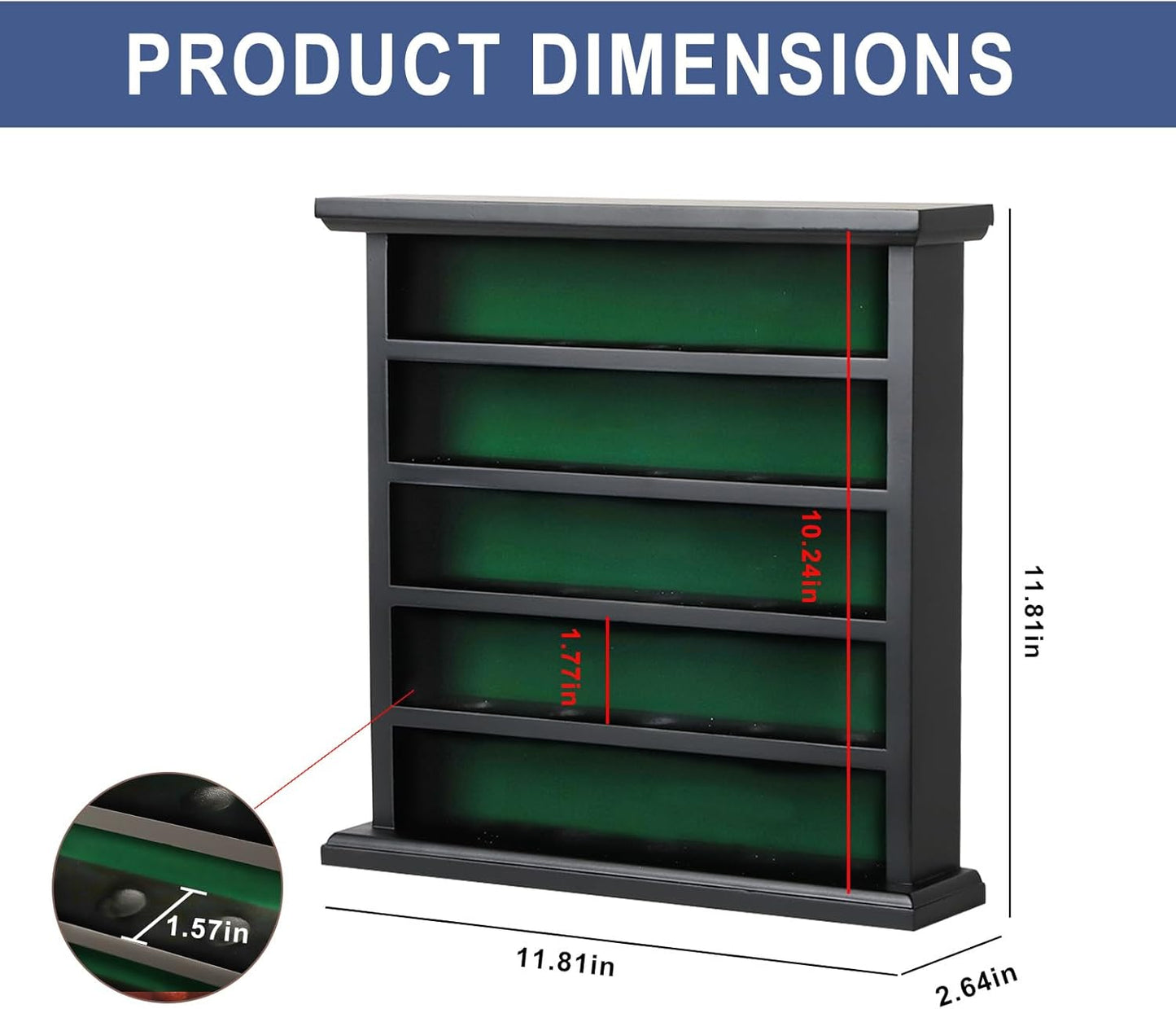KCRasan Golf Ball Display Case - Wall Mounted Holder with Glass Door, Ideal Gift for Golf Enthusiasts