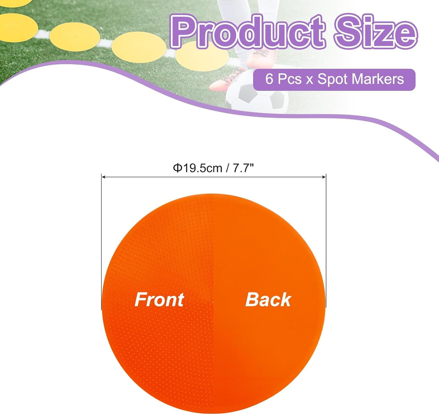 PATIKIL Spot Markers, Non-Slip Floor Dots Agility Markers Flat Field Cone Poly Dot