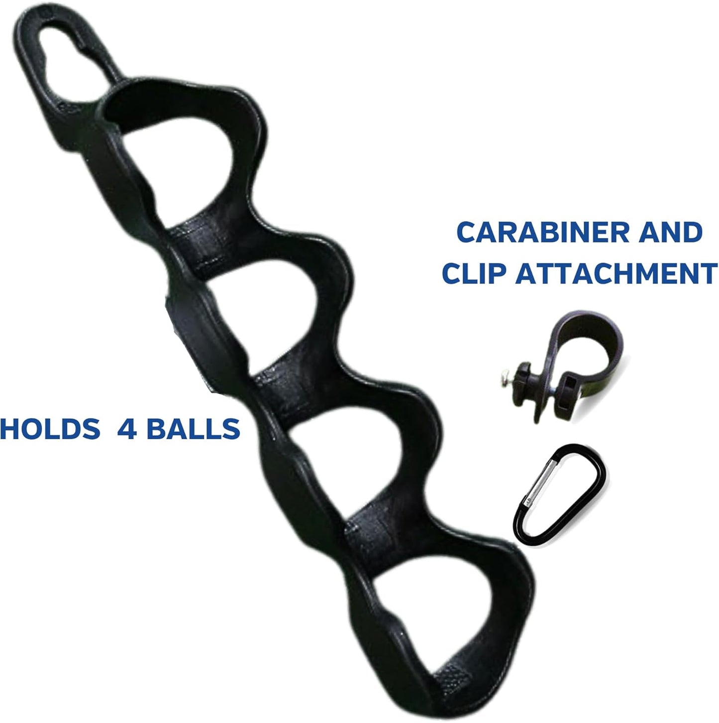 Golf Ball Holder - Holds 4 Golf Balls, Easy Attachment to Bag or Cart, Gift Accessories for Men and Women